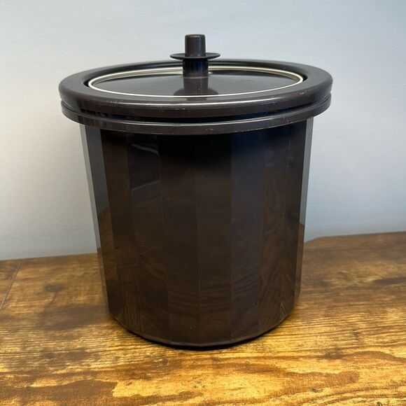TUPPERWARE Vintage Tupperwear Ice Bucket Insulated Brown 1683-2 - Picture 1 of 9